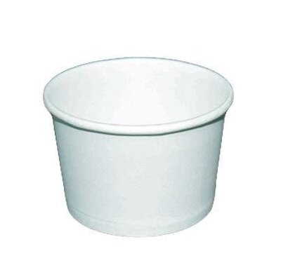 3oz Paper Yogurt Cups - Solid Color White - (1000 per case) - CarryOut Supplies