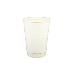 12oz Double Wall Paper Hot Cup - White - 90mm (500 per case)
