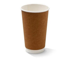 16oz Double Wall Paper Hot Drink Cup - Brown - 90mm (500 per case)