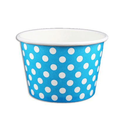 Frozen Yogurt/Soup Cup 16 oz- Polka Dot Blue (1000/case) - CarryOut Supplies