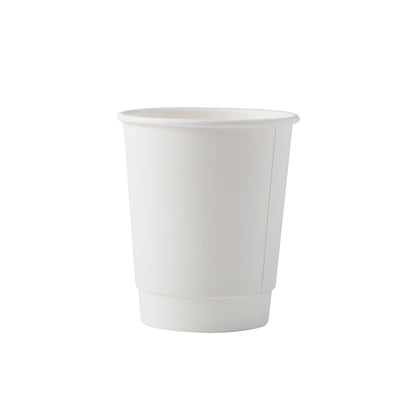 Double Wall Paper Hot Cup 8 oz 80 MM- White (500/case) - CarryOut Supplies