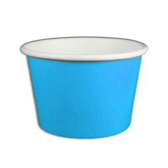 8oz Paper Yogurt Cups - Solid Color Blue - (1000 per case) - 95MM