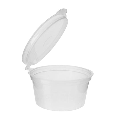 1OZ PLASTIC SAUCE CONTAINER WITH LID 2000PCS/CNT - CarryOut Supplies