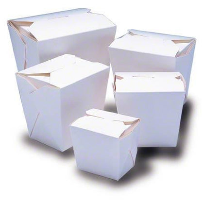 Microwavable Paper Pail 32 oz- White (450/case) - CarryOut Supplies