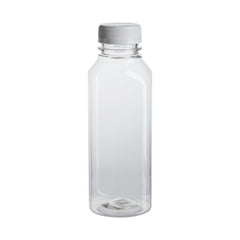 16oz PET Cold Press Juice Bottles w/ White Caps - Clear (144 per case)
