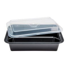 24-32oz Microwavable PP Injection Rectangle Container Lid - Clear (300 per case)