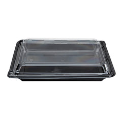 Disposable Plastic Sushi Container With Lid - Black - SA08 (200 per case)