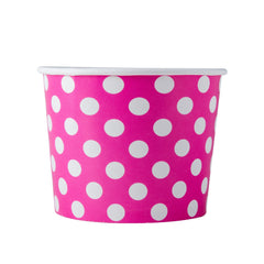 16oz Frozen Yogurt/Soup Cup - Polka Dot Pink (1000 per case)