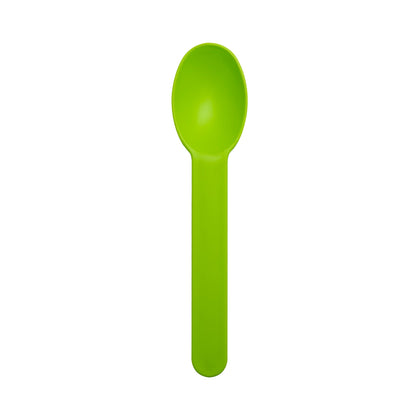 Premium 6.5G PP Plastic Dessert Spoon- Kiwi (1000/case) - CarryOut Supplies