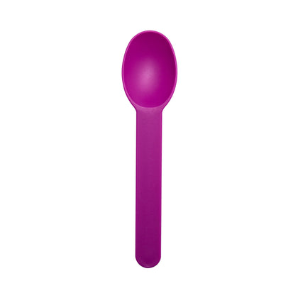 Premium 6.5G PP Plastic Dessert Spoon- Purple (1000/case) - CarryOut Supplies