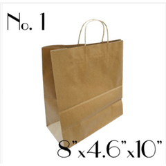#1 Brown Paper Bag With Round/Flat Handle - (250 Bags per case)