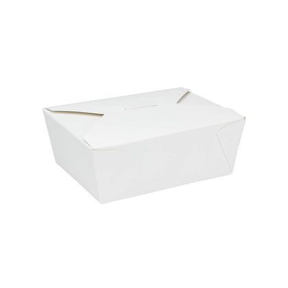 Microwavable #8 Paper Fold To Go Box 48 oz- White (300/case) - CarryOut Supplies
