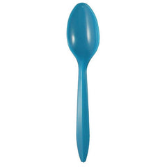 Medium Weight 3G PP Plastic Dessert Spoon- Caribbean Blue (1000/case)