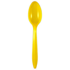 Medium Weight 3G PP Plastic Dessert Spoon- Yellow (1000/case)