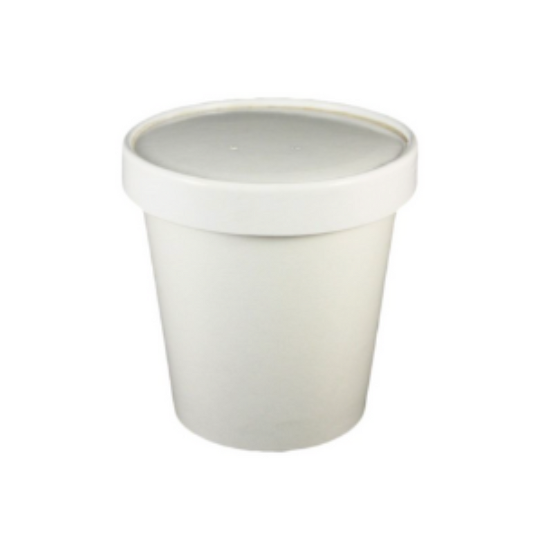 16 oz (Pint) White Paper Ice Cream Container w/Paper Lid (vented) Combo- 250/case - Carryout Supplies