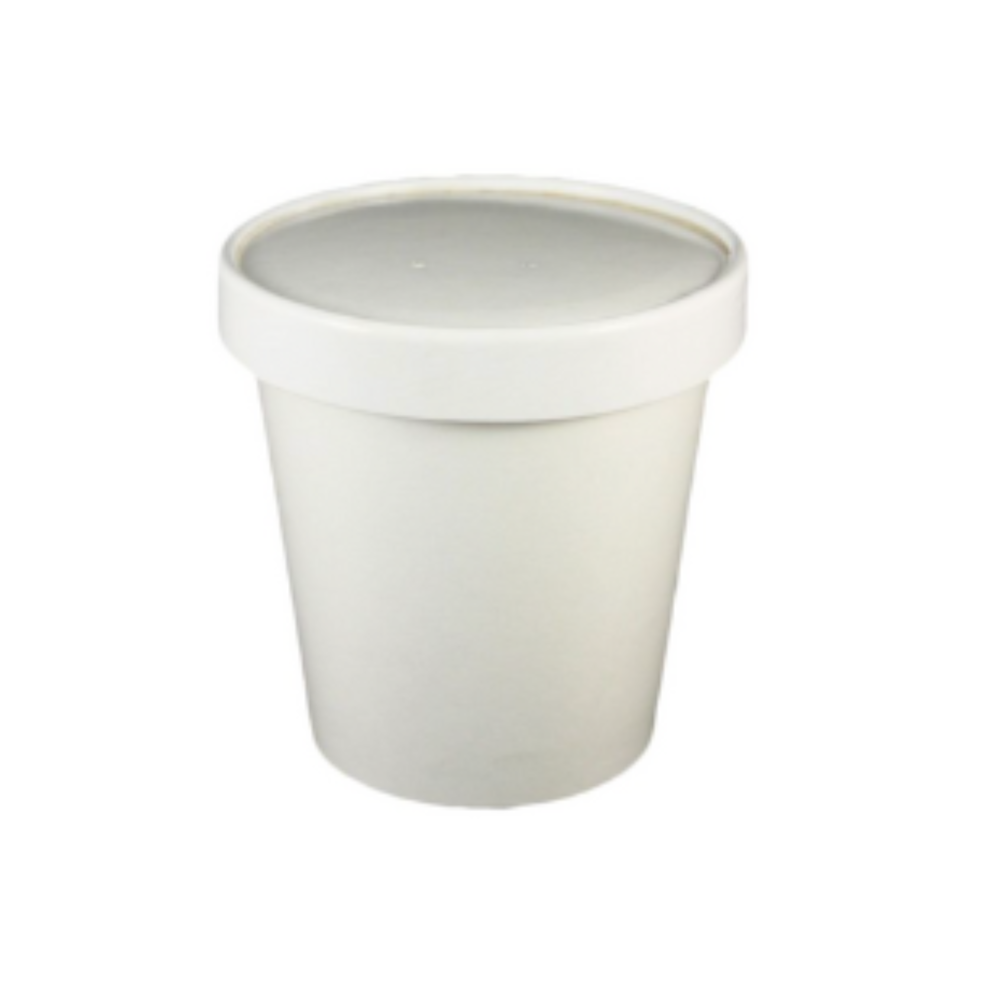 16 oz (Pint) White Paper Ice Cream Container w/Paper Lid (vented) Combo- 250/case - Carryout Supplies