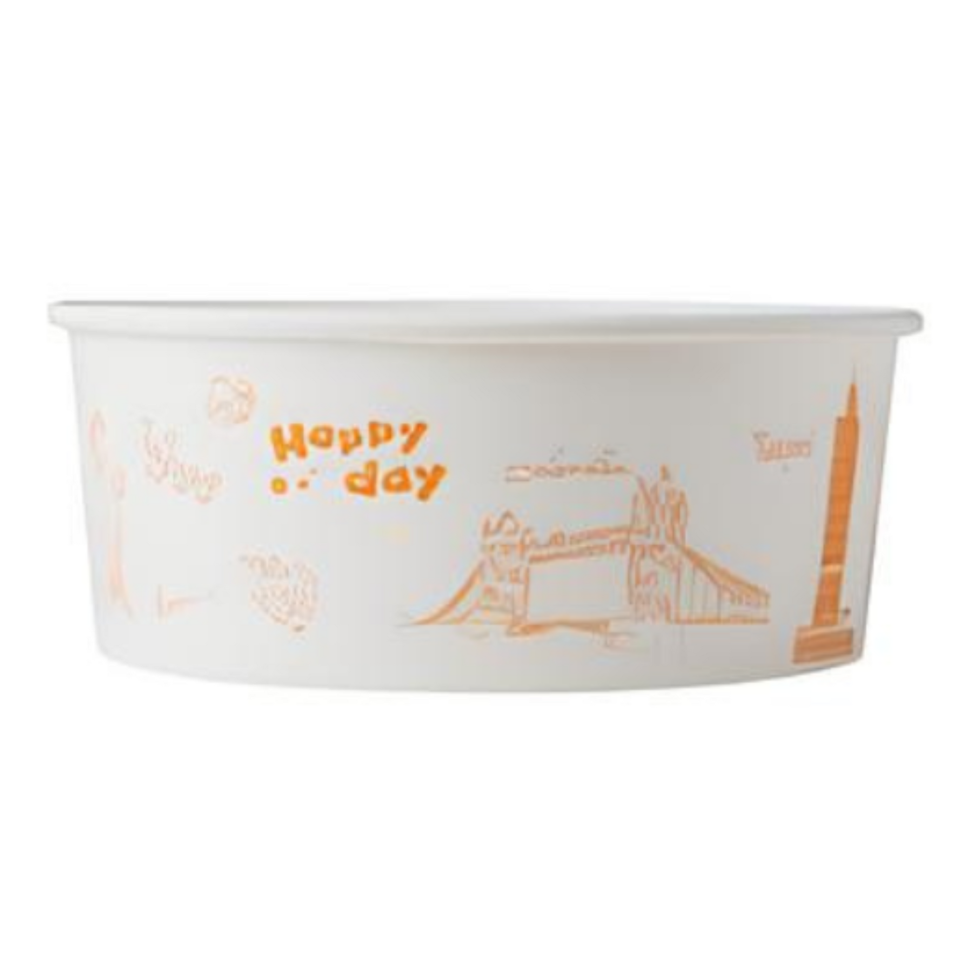 30oz Poke/Salad Paper Bowl - White 165 MM - (600 per case) - Carryout Supplies