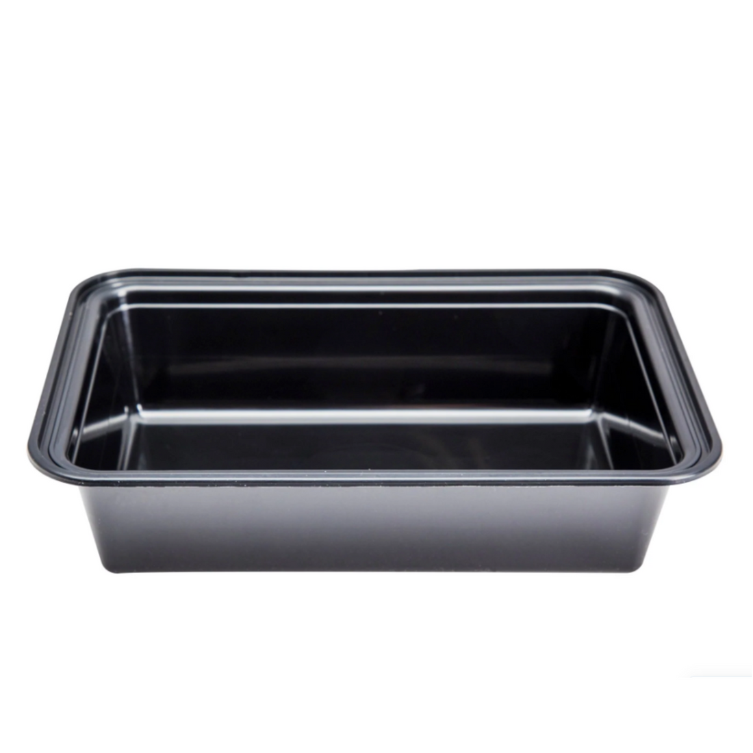 32OZ MICROWAVABLE PP INJECTION RECTANGLE CONTAINER (SET) - BLACK (150 SET PER CASE) - Carryout Supplies