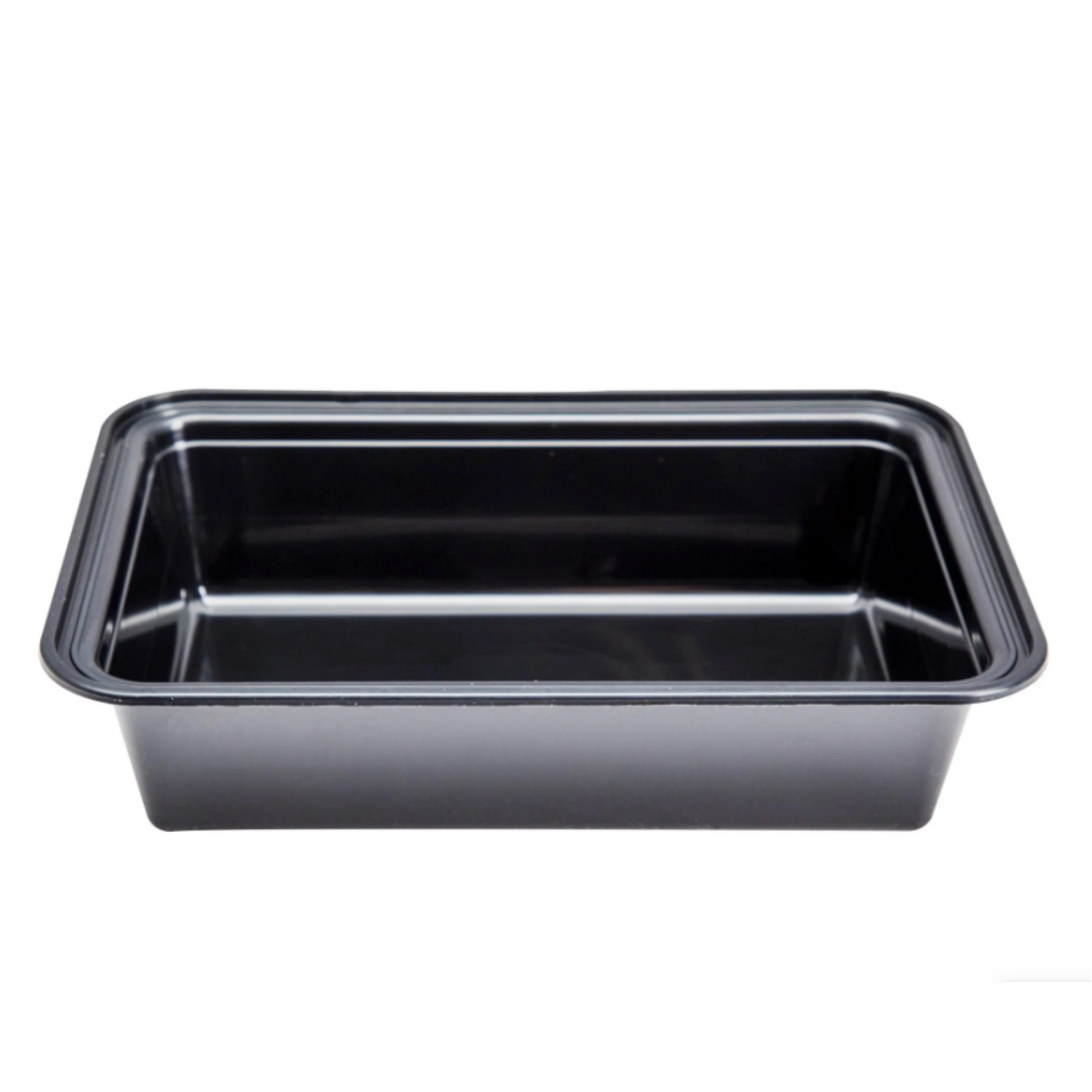 32OZ MICROWAVABLE PP INJECTION RECTANGLE CONTAINER (SET) - BLACK (150 SET PER CASE) - Carryout Supplies