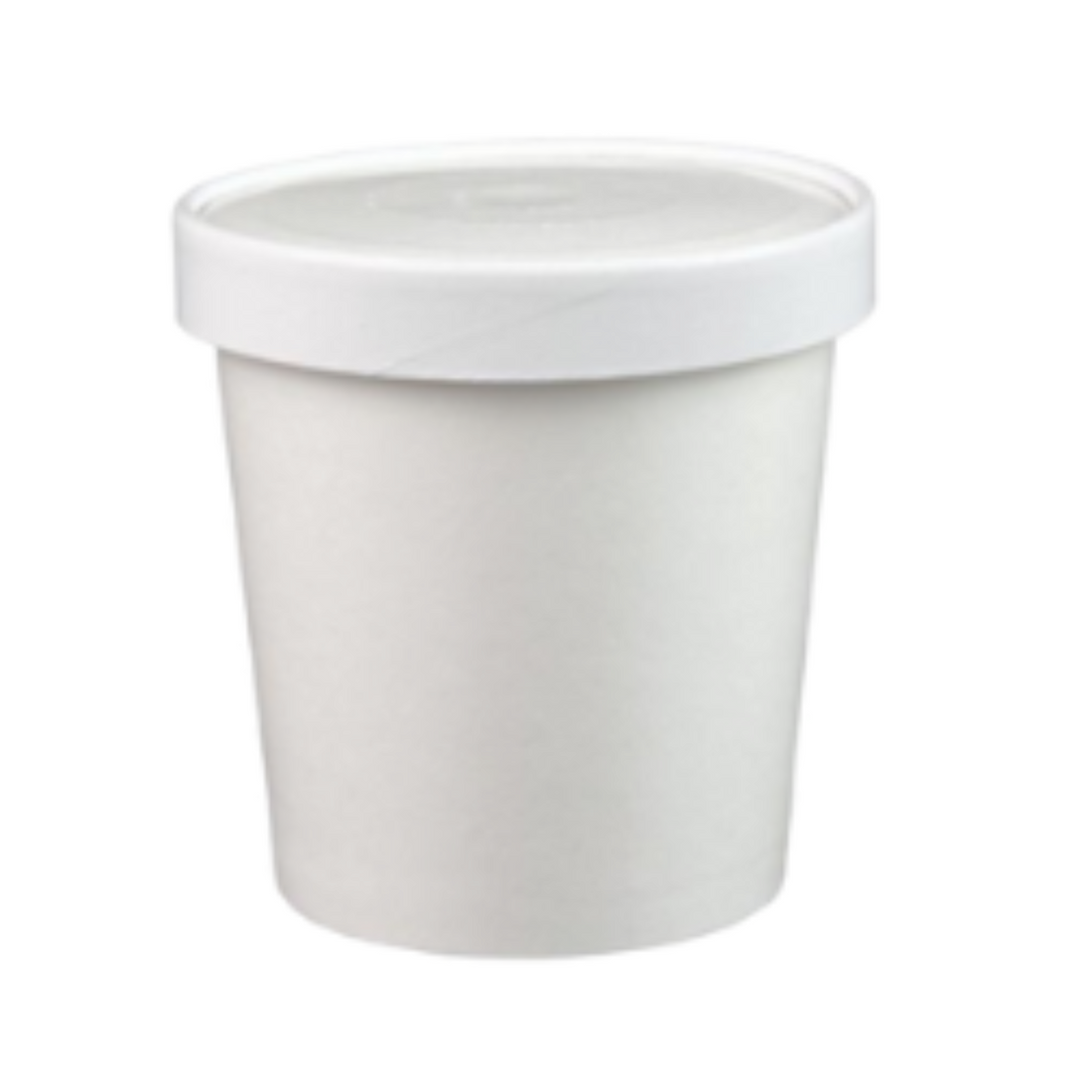32 oz (Quart) White Paper Ice Cream/Soup Cup with Vented Paper Lid Combo - 250/case - Carryout Supplies
