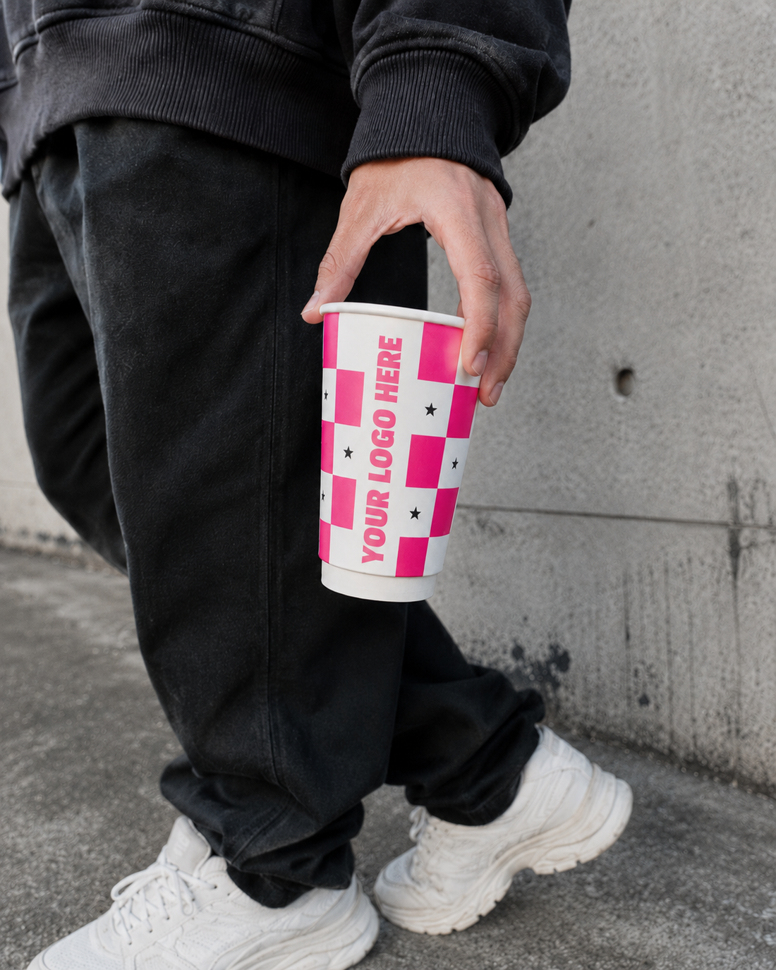 Custom Printed – Double Wall Paper Hot Cup (White) – 90MM / 12 OZ - Carryout Supplies