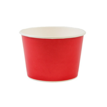 4oz Paper Ice Cream Cup - Red (1000 per case) - Carryout Supplies