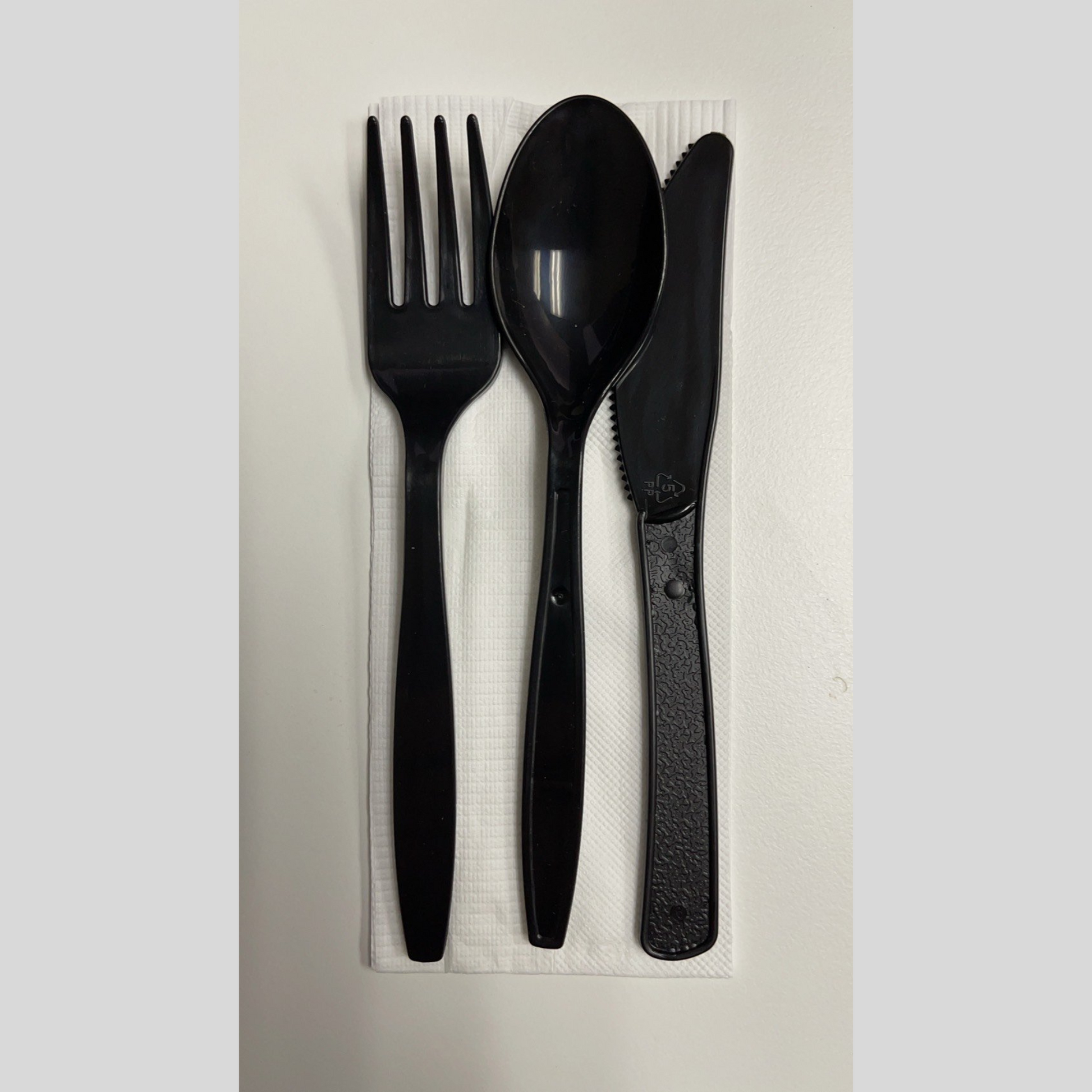 Disposable PP Cutlery Set - BLACK - (500pcs per case) - Carryout Supplies