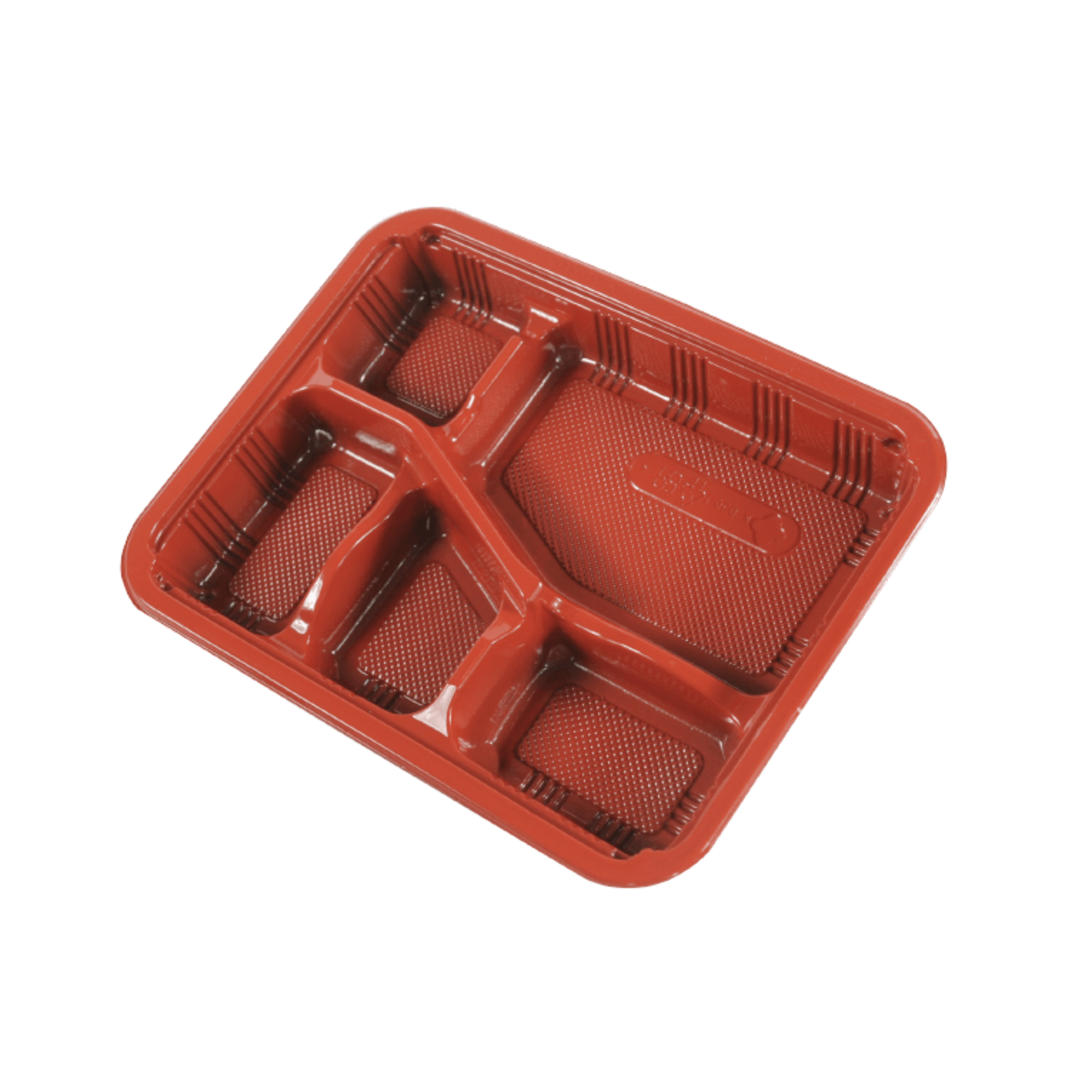 Disposable PP Plastic Lunch Box Tray With Lid - Red/Black - K036 (200 per case) - Carryout Supplies
