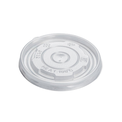PP Flat Yogurt/Soup Cup Lid 08 oz- Frost (1000/case) - 90mm - CarryOut Supplies
