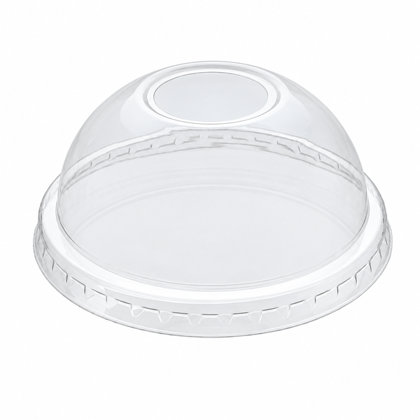 12-22oz 90mm Dome lids with hole for Paper Cold Beverage Cups 1000pcs/cs - Carryout Supplies