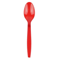 Heavy Weight 3G PP Plastic Dessert Spoon- Apple Red (1000/case)