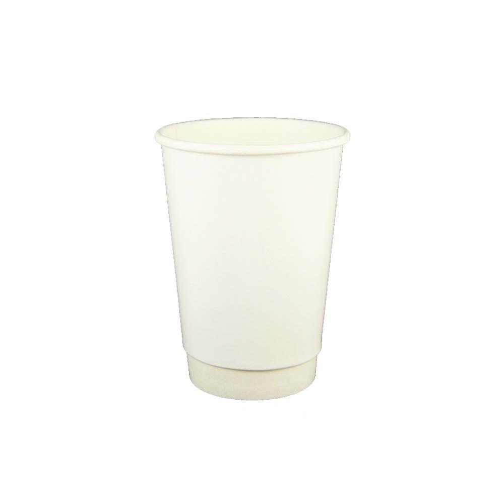 Double Wall Paper Hot Cup 12 oz 90 MM- White (500/case)