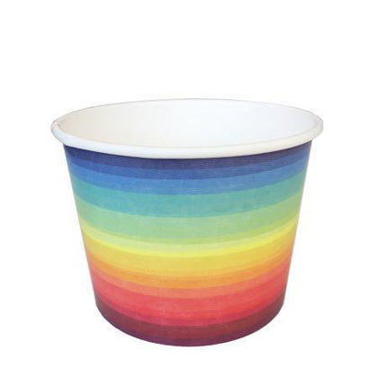 Frozen Yogurt/Soup Cup 16 oz- Rainbow (1000/case) - CarryOut Supplies