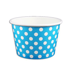 16oz Frozen Yogurt/Soup Cup - Polka Dot Blue (1000 per case)