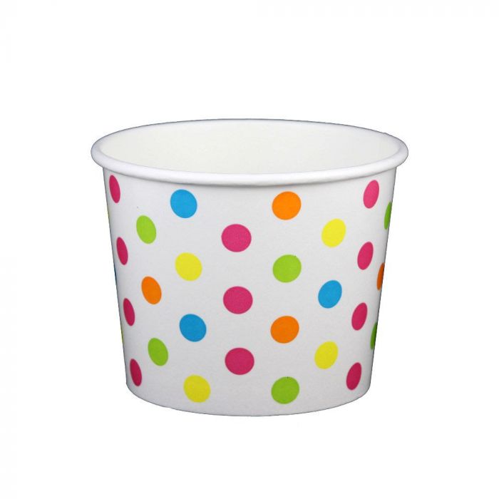 Frozen Yogurt/Soup Cup 16 oz- Rainbow Polka Dot (1000/case)