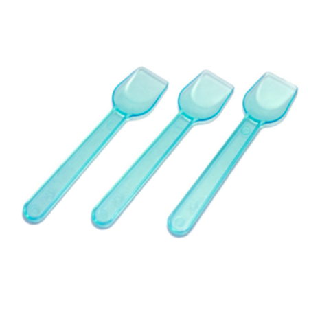 PLASTIC TRANSPARENT GELATO SPOONS, BLUE - 3,000 PCS/CS - (Item: 1803) - CarryOut Supplies