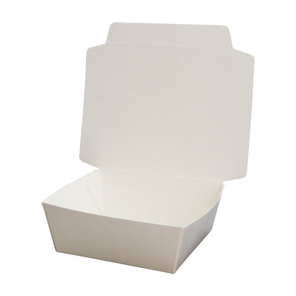 Paper Lunch Box 20 oz- White Floral (900/case) - CarryOut Supplies