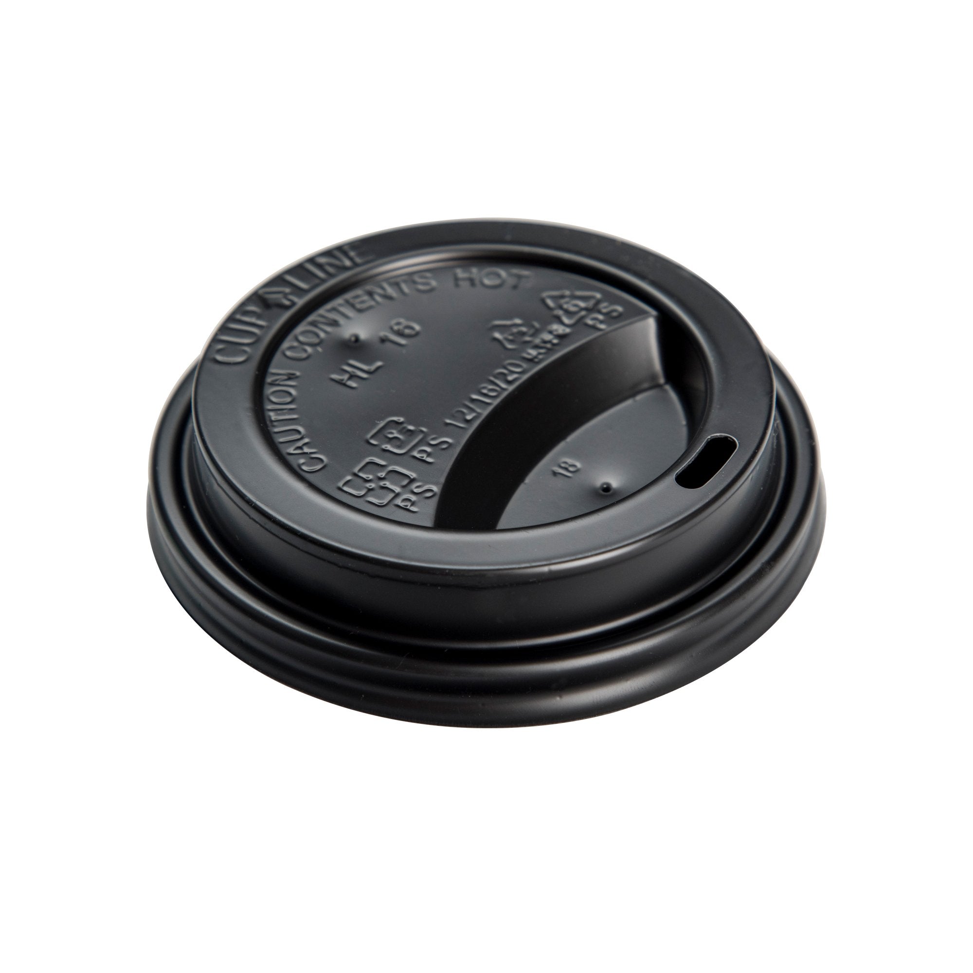 Hot Drink Sipper Lid 10-24 oz 90 MM- Black (1000/case) - CarryOut Supplies