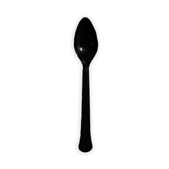 Medium Weight 3G PP Plastic Dessert Spoon- Black (1000/case)