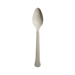 Medium Weight 3G PP Plastic Dessert Spoon- White (1000/case)