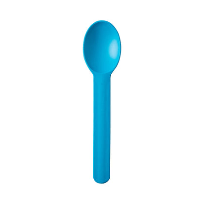 Premium 6.5G PP Plastic Dessert Spoon- Heavy Blue (1000/case) - CarryOut Supplies