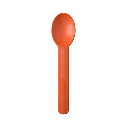 Premium 6.5G PP Plastic Dessert Spoon- Orange (1000/case) - CarryOut Supplies