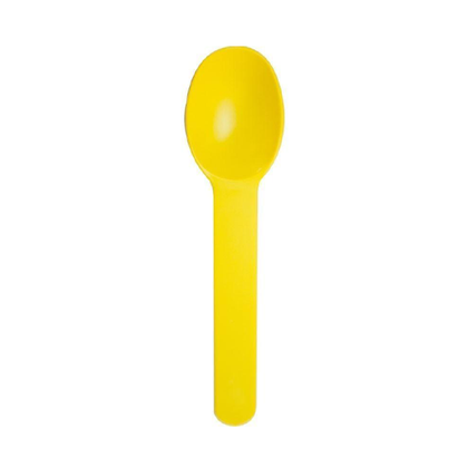 Premium 6.5G PP Plastic Dessert Spoon- Yellow (1000/case) - CarryOut Supplies