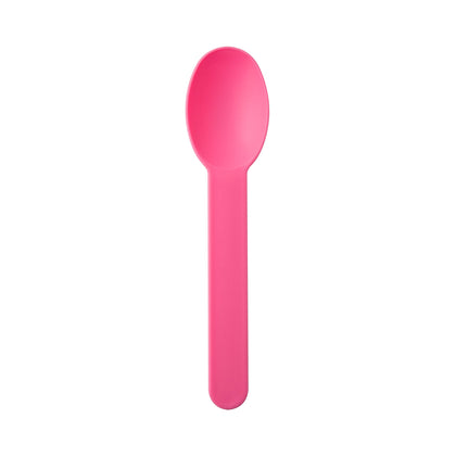 Premium 6.5G PP Plastic Dessert Spoon- Bright Pink (1000/case) - CarryOut Supplies