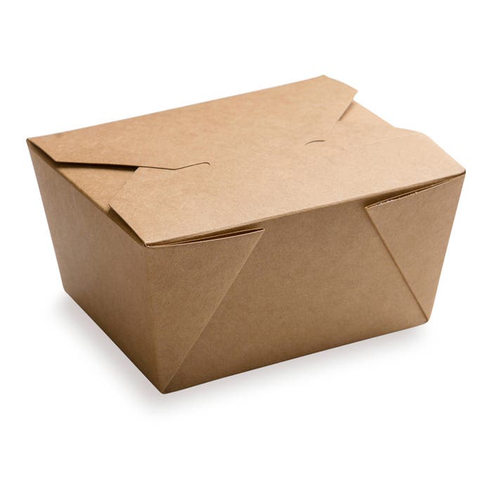 Microwavable #1 Paper Fold To Go Box 30 oz- Kraft (450/case)