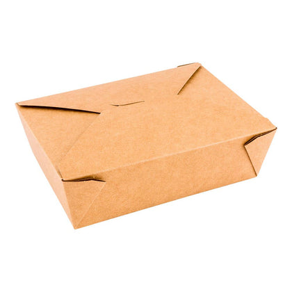 Microwavable #3 Paper Fold To Go Box 76 oz- Kraft (200/case) - CarryOut Supplies