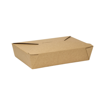 Microwavable #2 Paper Fold To Go Box 54 oz- Kraft (200/case) - CarryOut Supplies