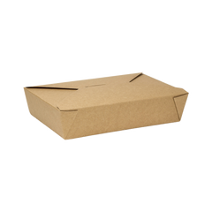 Microwavable #2 Paper Fold To Go Box 54 oz- Kraft (200/case)