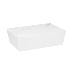 Microwavable #3 Paper Fold To Go Box 76 oz- White (200/case)