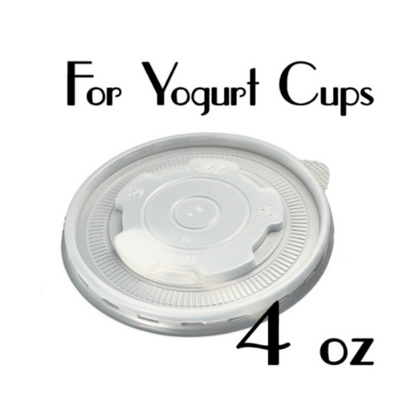 04 oz. Plastic Flat Lids for Frozen Yogurt Cups | Yogurt Cup Lids | Carryoutsupplies.com - (Item: YCFL-04) - CarryOut Supplies